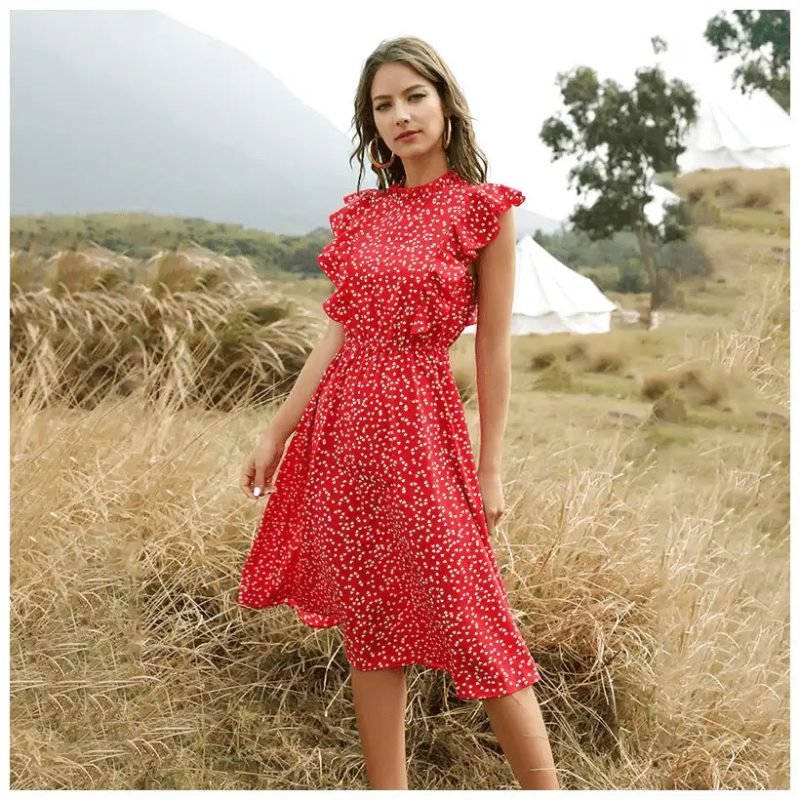 czerwona sukienka maxi boho - Sukienka Boho Maxi
